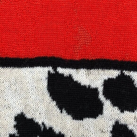 St. John Red & Creme  Leopard Print Jersey Wool blend Midi Dress size 12 - Picture 10 of 14